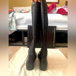 Black knee high boots